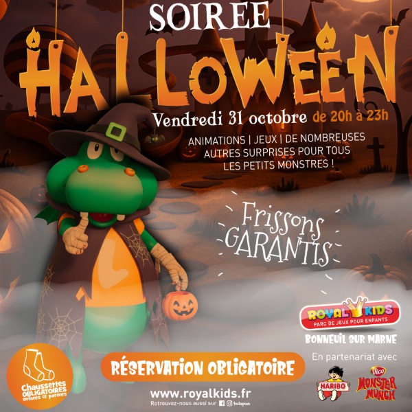 🥳🎃  Soirée Halloween dans ton parc de jeux préféré  : 20h / 23h 🎃🥳